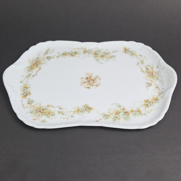 Hutschenreuther Porcelain Vanity Trinket Tray 9in Floral Antique Germany Bavaria - Picture 7 of 10